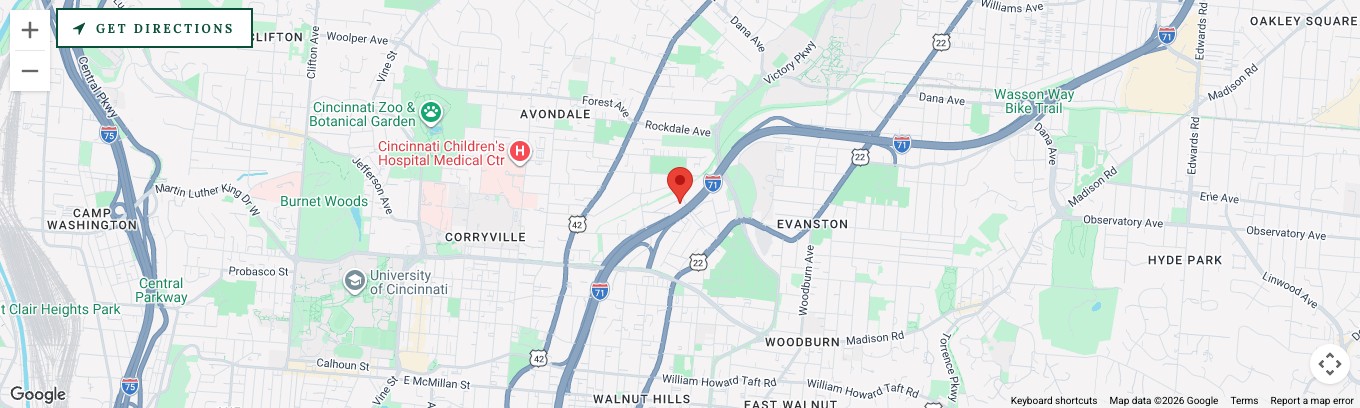 Map to Division Overhead Door — 861 Dellway St, Cincinnati, OH 45229